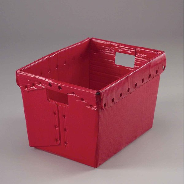 Global Industrial Postal Tote, Red, Corrugated Plastic, 18-1/2 in L, 13-1/4 in W, 12 in H 257915RD